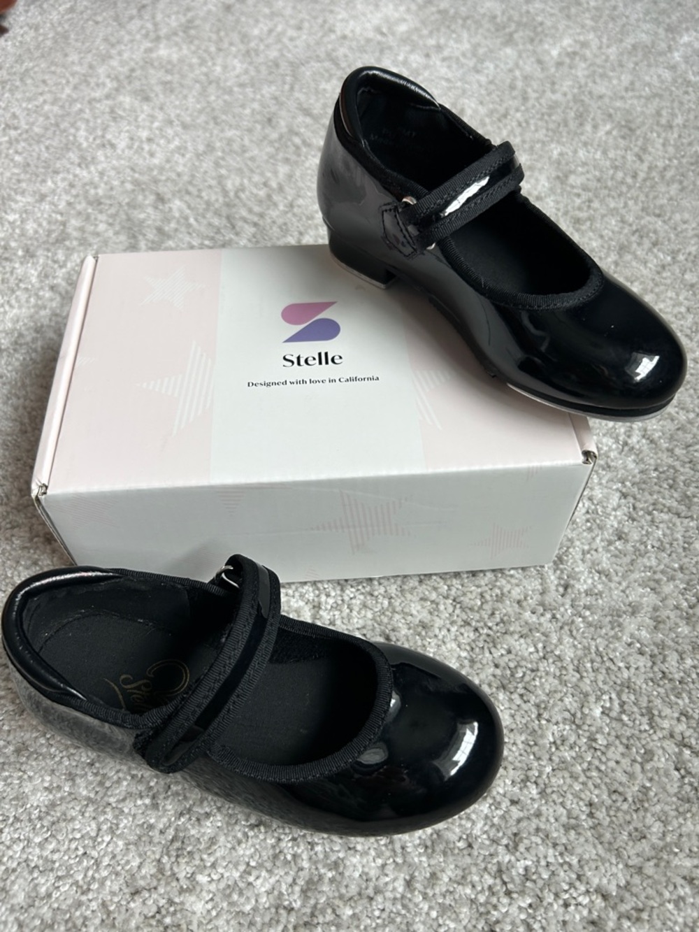 Stelle Girls' Black Patent tap shoes